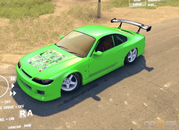 Мод Nissan silvia для Spin Tires 2013 DEV DEMO