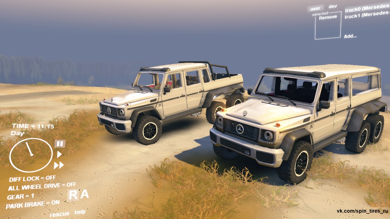 Мод Gelenwagen 63 6x6 для Spin Tires 2013 DEV DEMO