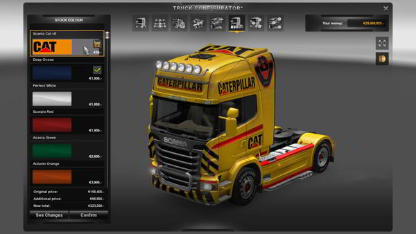 Скин Scania V8 CAT